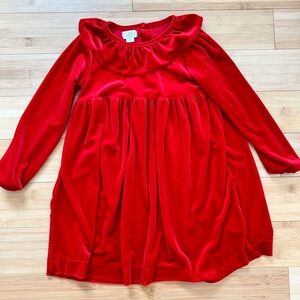Mud Pie ruffle collar red velvet dress